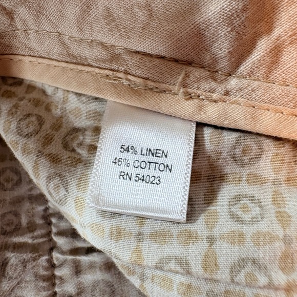 Banana Republic Kentfield Pant Mens 34x34 Tan Linen Cotton Micro Stripe Straight - Picture 5 of 9